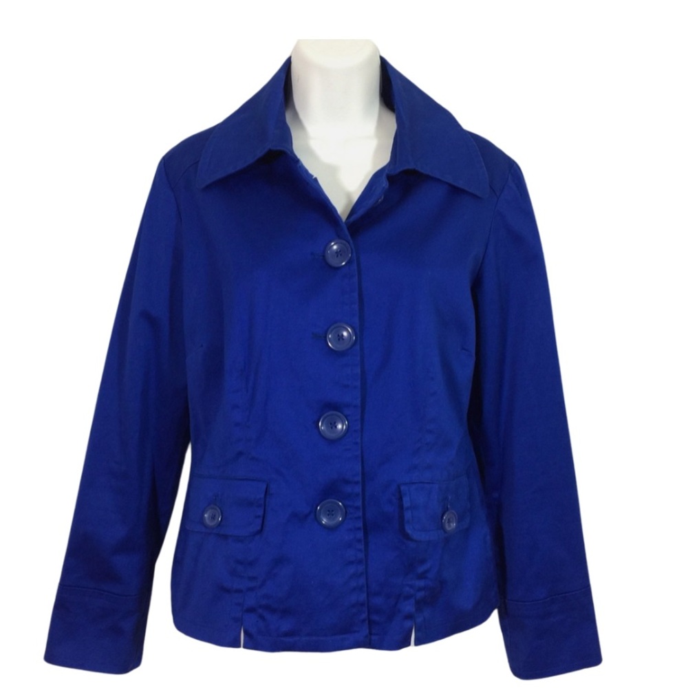 Chico's Royal Blue Button-Up Jacket